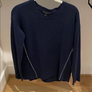 J. Crew navy blue wool sweater with rope detail